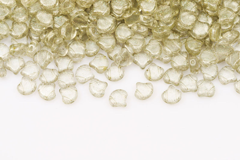 GINKO 7.5×7.5mm Crystal Stardance Silver 2-Hole Czech Beads