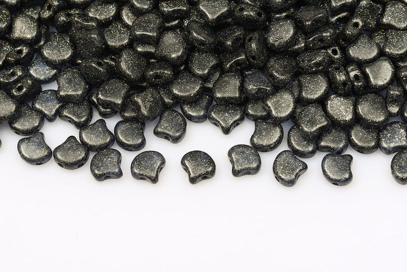 GINKO 7.5×7.5mm Crystal Stardance Dark Gary 2-Hole Czech Beads