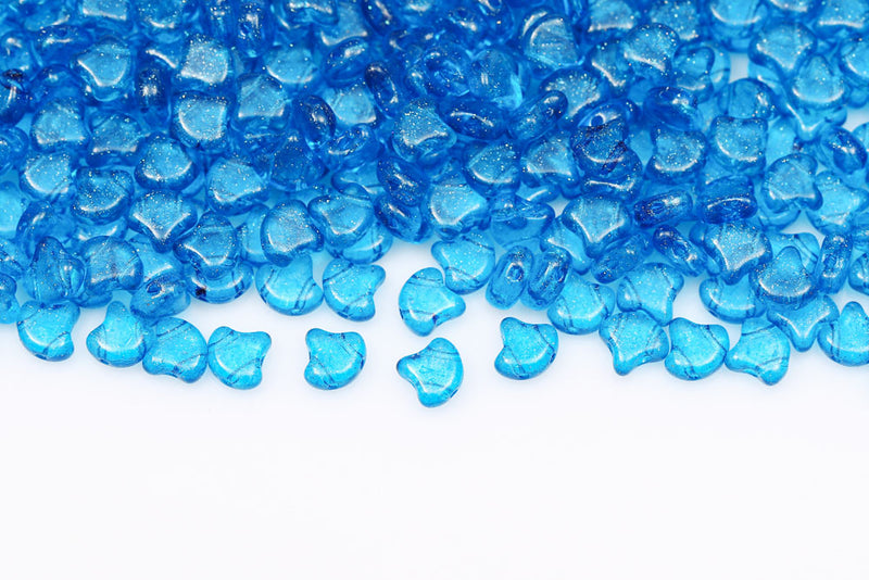 GINKO 7.5×7.5mm Crystal Stardance Aquamarine 2-Hole Czech Beads