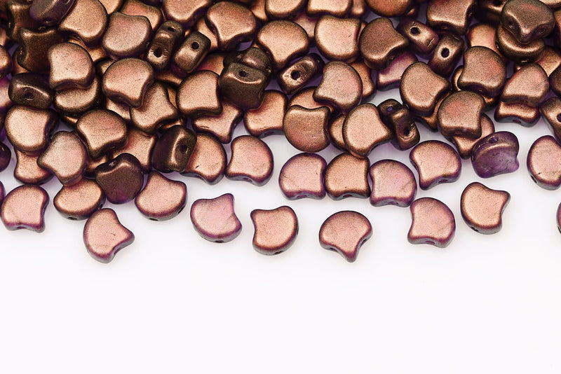 GINKO 7.5×7.5mm Haol Gray 2-Hole Czech Beads