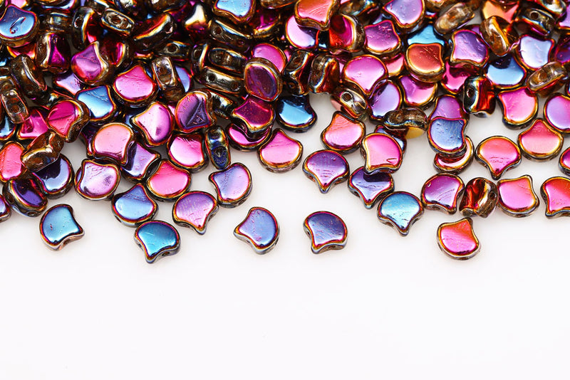 GINKO 7.5×7.5mm Crystal Full Sliperit 2-Hole Czech Beads