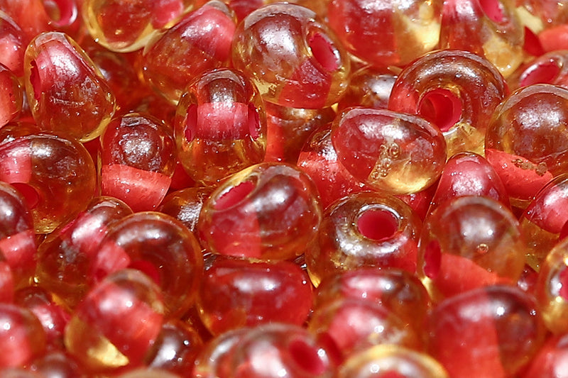 Preciosa Drops 5/0 Transparent Topaz red Lined col.11396