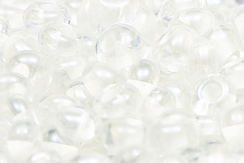 Preciosa Drops 5/0 Transparent White Lined col.38102
