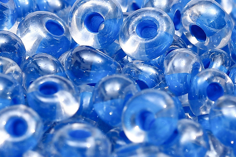 Preciosa Drops 5/0 Transparent Dark Blue Lined col.38136