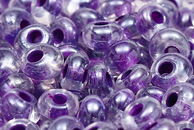 Preciosa Drops 5/0 Transparent Purple Lined Luster col.38828