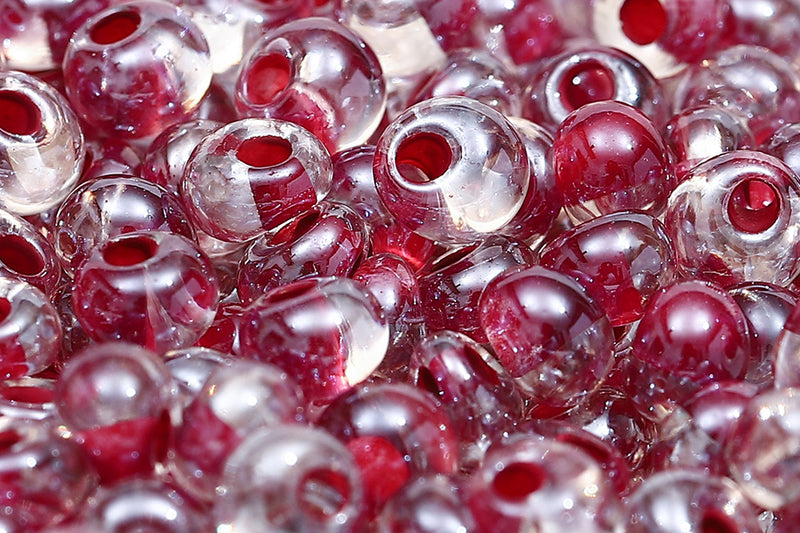 Preciosa Drops 5/0 Transparent Ruby Lined Luster col.38898