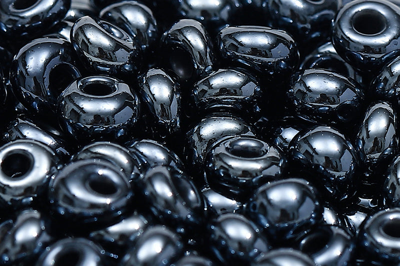 Preciosa Drops 5/0 Gun Metal col.49102