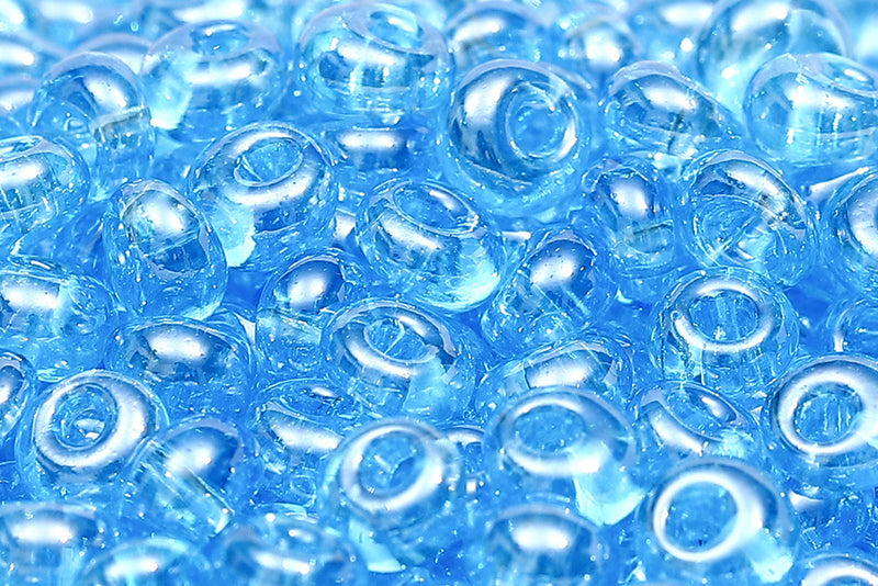 Preciosa Drops 5/0 Transparent Aqua Luster col.66010