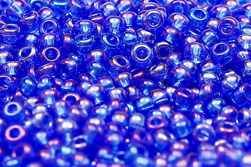 Preciosa Rocailles 11/0 Transparent Sapphire Rainbow col.31050