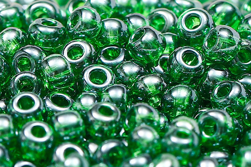 Preciosa Rocailles 6/0 Transparent Green Lustered col.56120