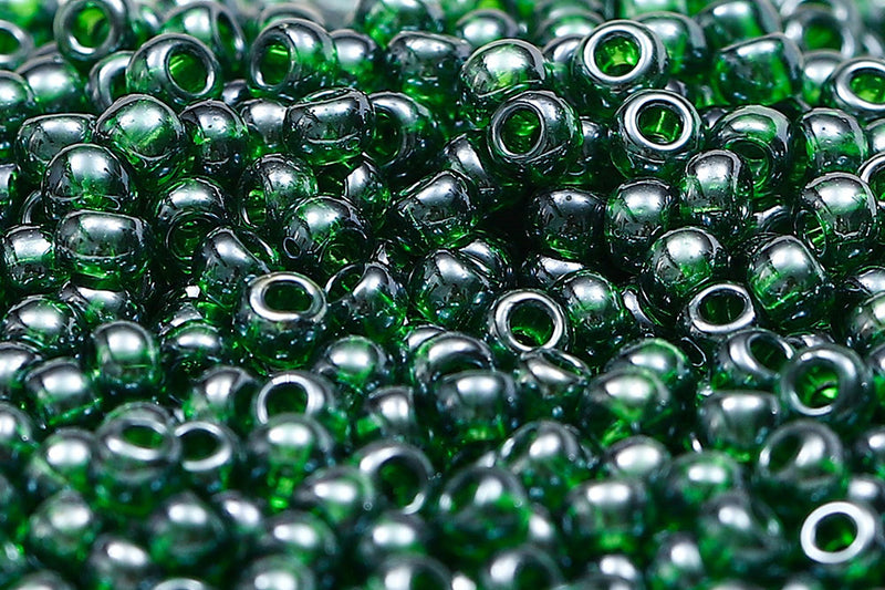 Preciosa Rocailles 8/0 Transparent Green Lustered col.56120