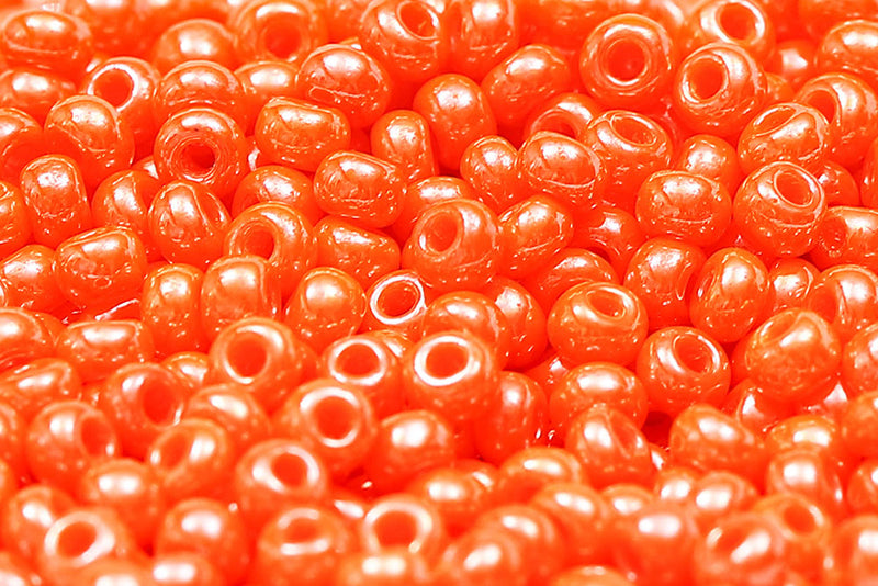 Preciosa Rocailles 8/0 Opaque Dark Orange Luster col.98140