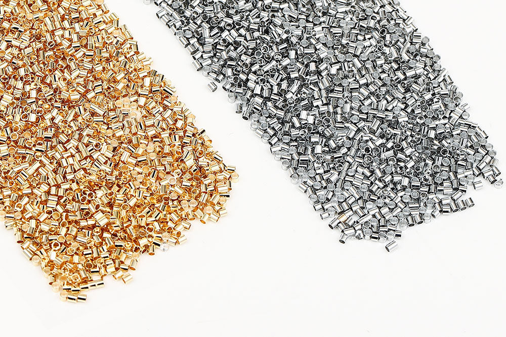 Gold Plated 1.5x1.5mm Crimp Tube Beads