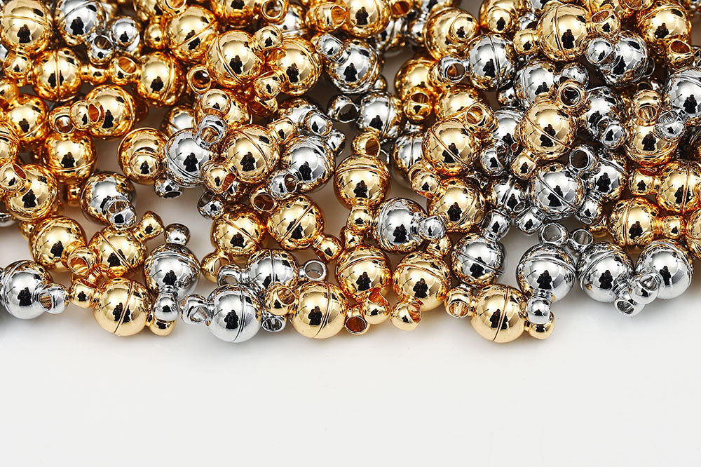 Gold Plated 11x6mm Round Magnetic Clasps