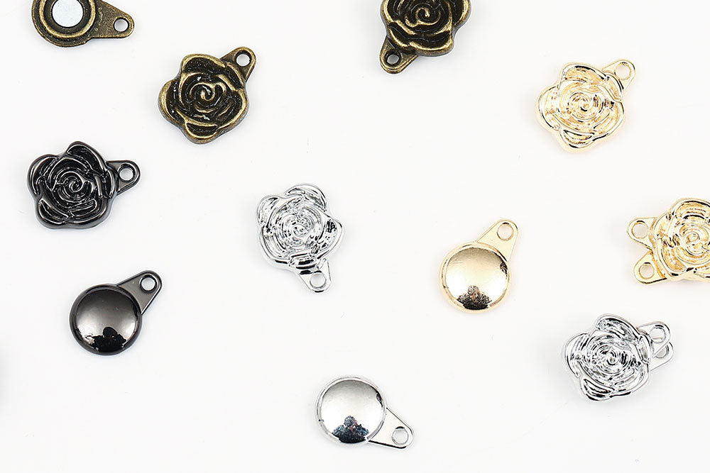 Gold Plated 12mm Rose Magnetic Clasps