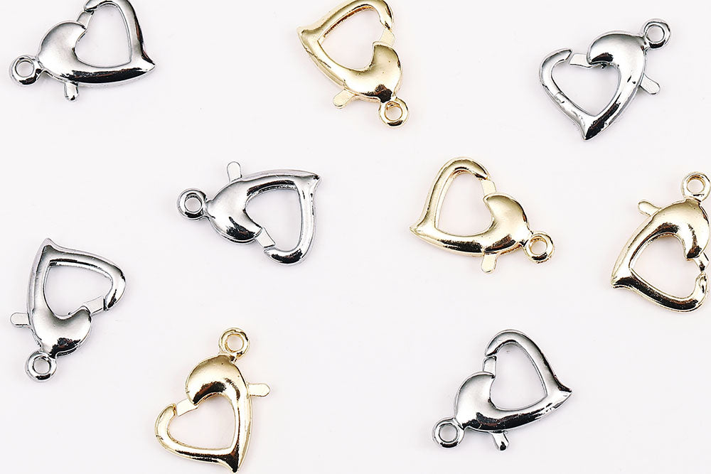 Gold Plated 12x9mm Heart Shaped Lobster Clasp