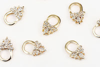 Gold Plated 19x12mm Rhinestone Bee Lobster Clasp
