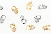 Gold Plated 21x12mm Rhinestone Cion Lobster Clasp