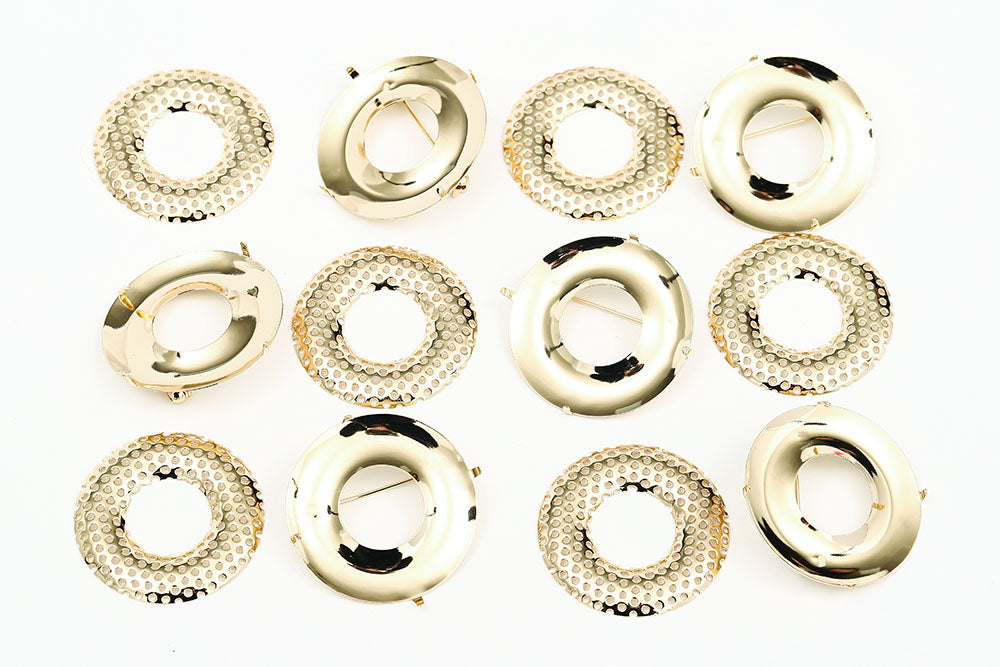 Gold Plated 26mm Brooch Pin Backs（Includes Mesh）