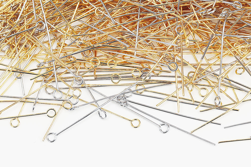 Gold Plated 2 Inch Open Eye Pins 24 Gauge