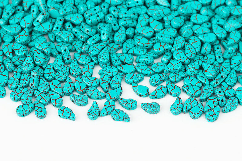 Flatduo 8×5mm Ionic Turquoise Green/brown 2-Hole Czech Beads