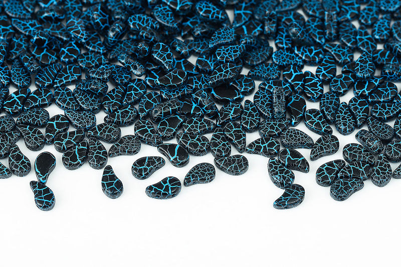 Flatduo 8×5mm Ionic Jet/blue 2-Hole Czech Beads