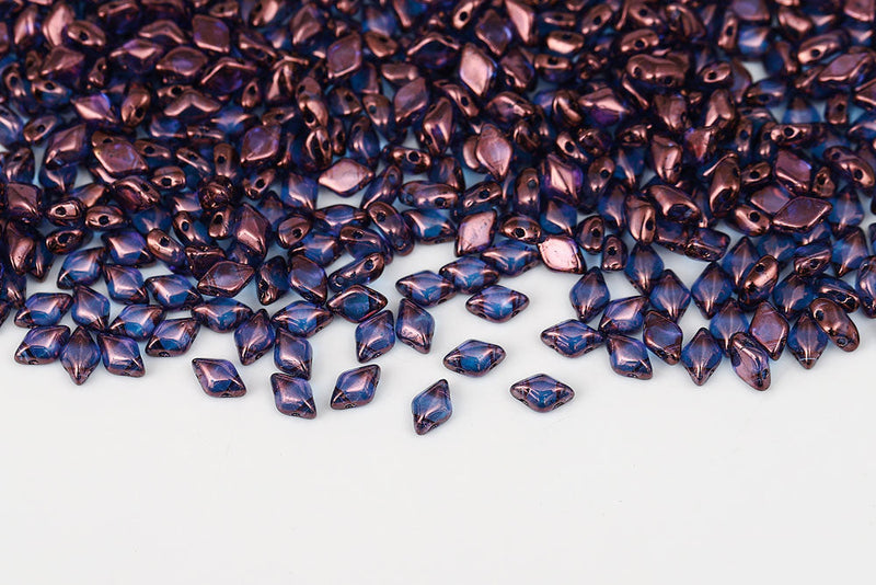 Gemduo 8×5mm Vega On Crystal 2-Hole Czech Beads