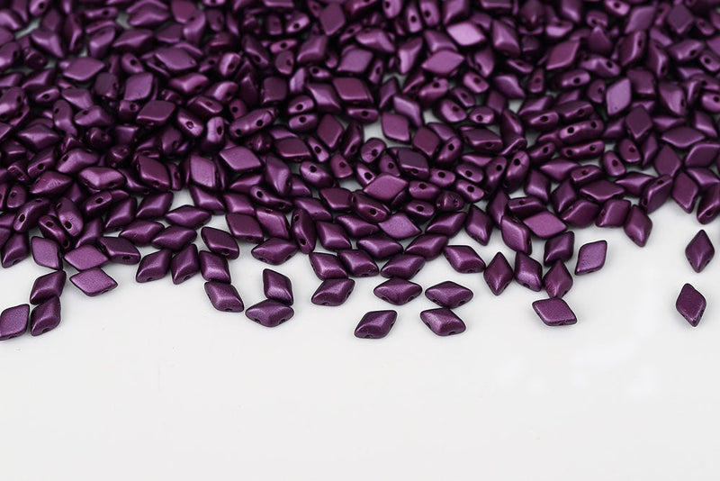 Gemduo 8×5mm Pastel Bordeaux 2-Hole Czech Beads