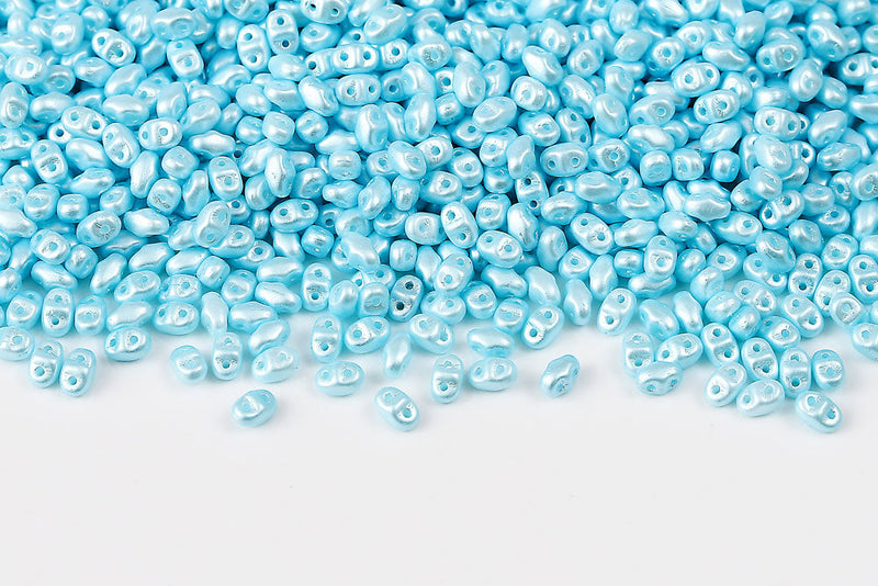 Miniduo 2×4mm Pastel Light Azore 2-Hole Czech Beads