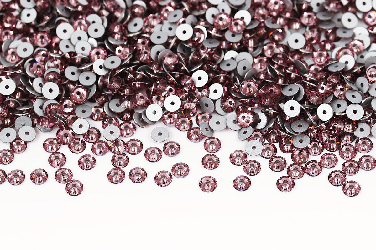 Preciosa Sew On Crystals Center Hole Flatback Lt.Amethyst