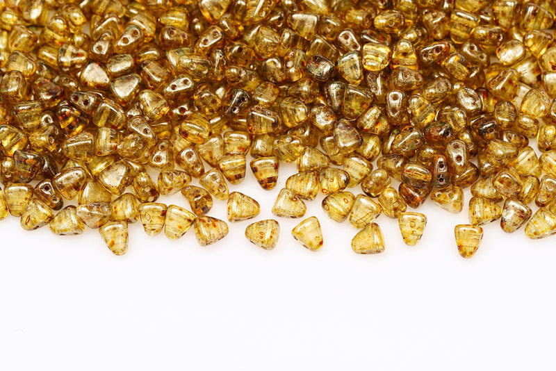 Nib-Bit 6×5mm Crystal Picasso 2-Hole Czech Beads