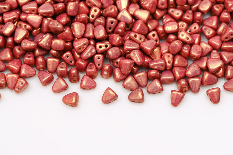 Nib-Bit 6×5mm Chalk Violet Luster 2-Hole Czech Beads