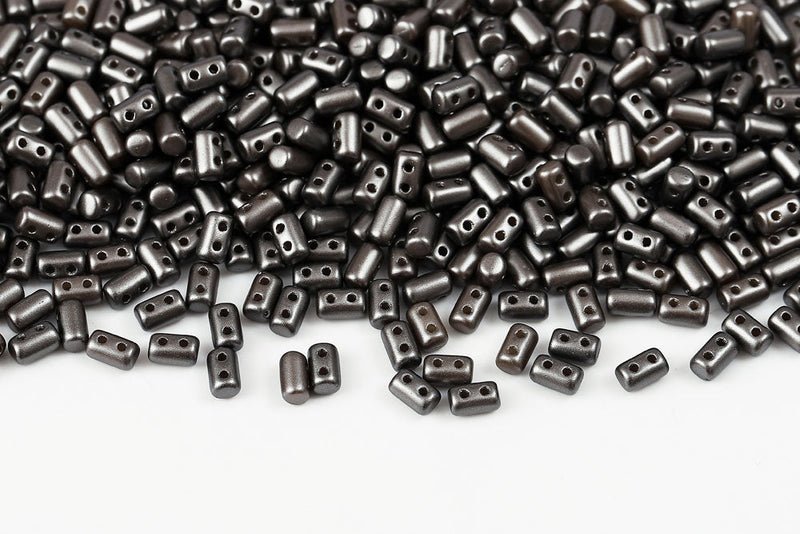 Rulla 5×3mm Pastel Gray 2-Hole Czech Beads