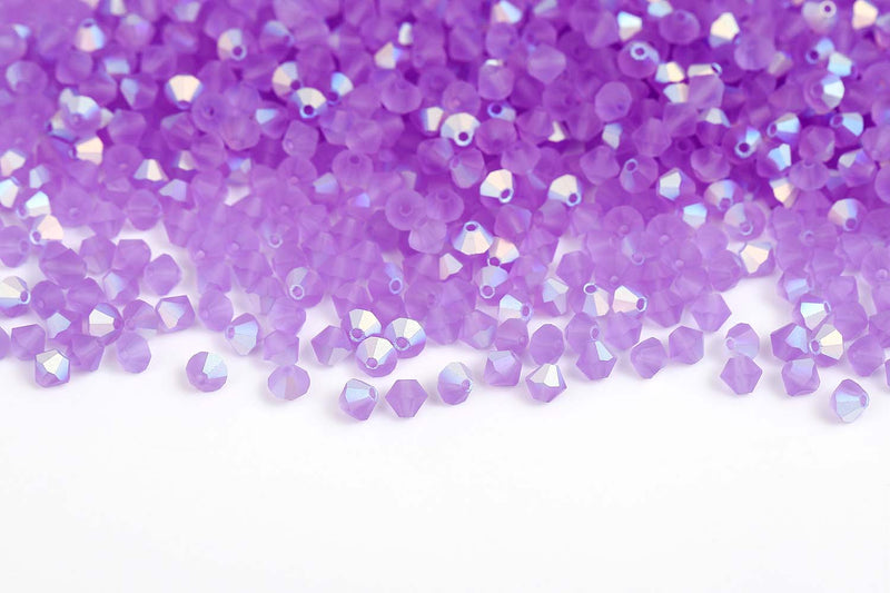 Preciosa Crystal Bicone Beads Violet AB Matt