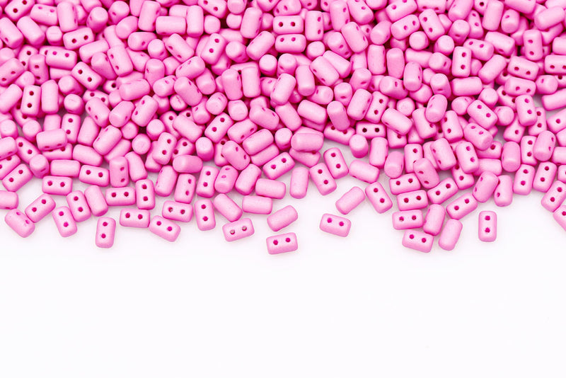 Rulla 5×3mm Neon Silk Rose 92624 2-Hole Czech Beads