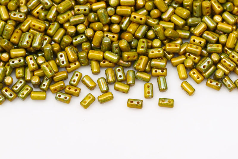 Rulla 5×3mm Limon Nebula 2-Hole Czech Beads
