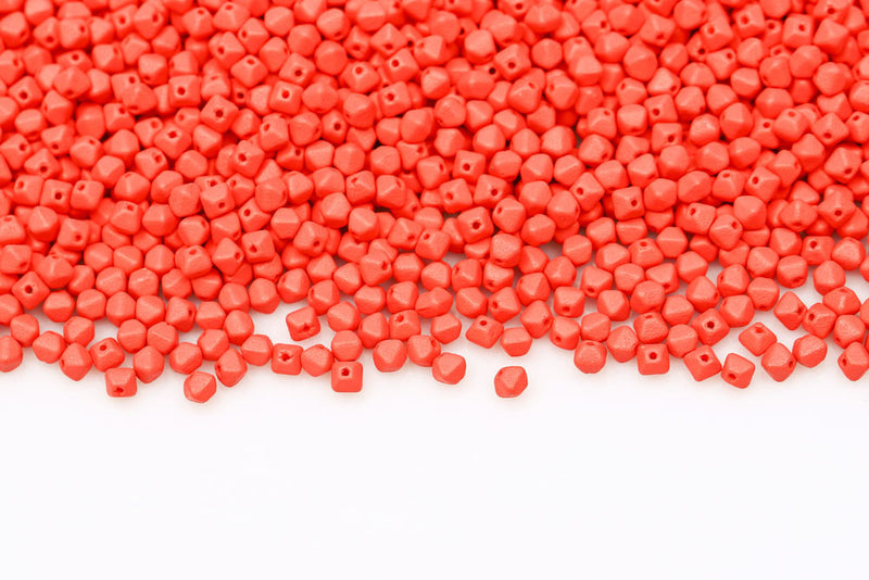 Bicone 4×4mm Permalux Lt.coral Matt 1-hole Czech Beads