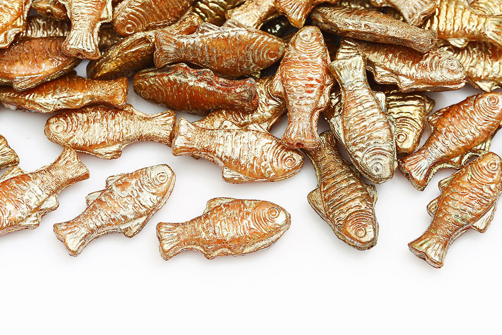 Trout 24×10mm Silk Pink Picasso 1-Hole Czech Beads