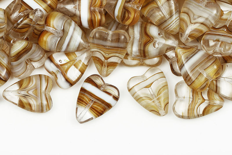 Heart 16×13mm Czech Glass Beads Col.15016