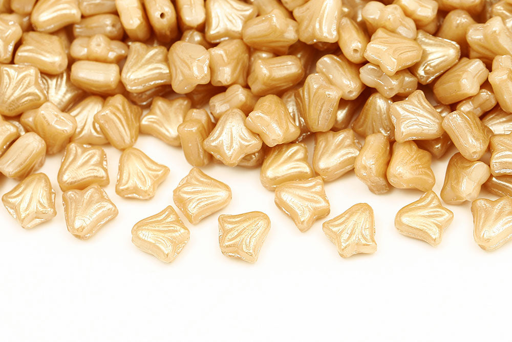 Lily 9mm Chalk Honey Full 1-Hole Czech Beads