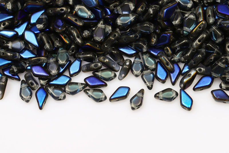 Kite 9×5mm Montana Azuro 2-Hole Czech Beads