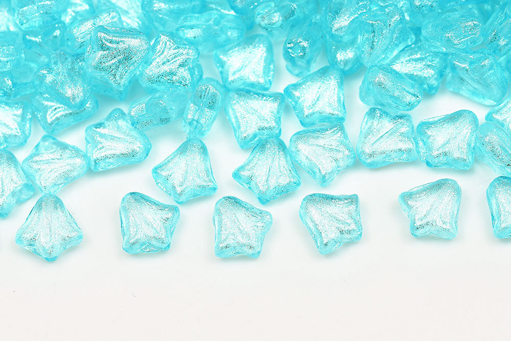 Lily 9mm Crystal Frozen Aquamarine 1-Hole Czech Beads