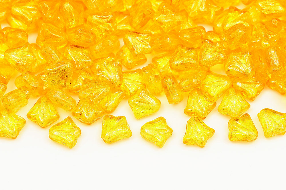 Lily 9mm Crystal Frozen Lemon 1-Hole Czech Beads