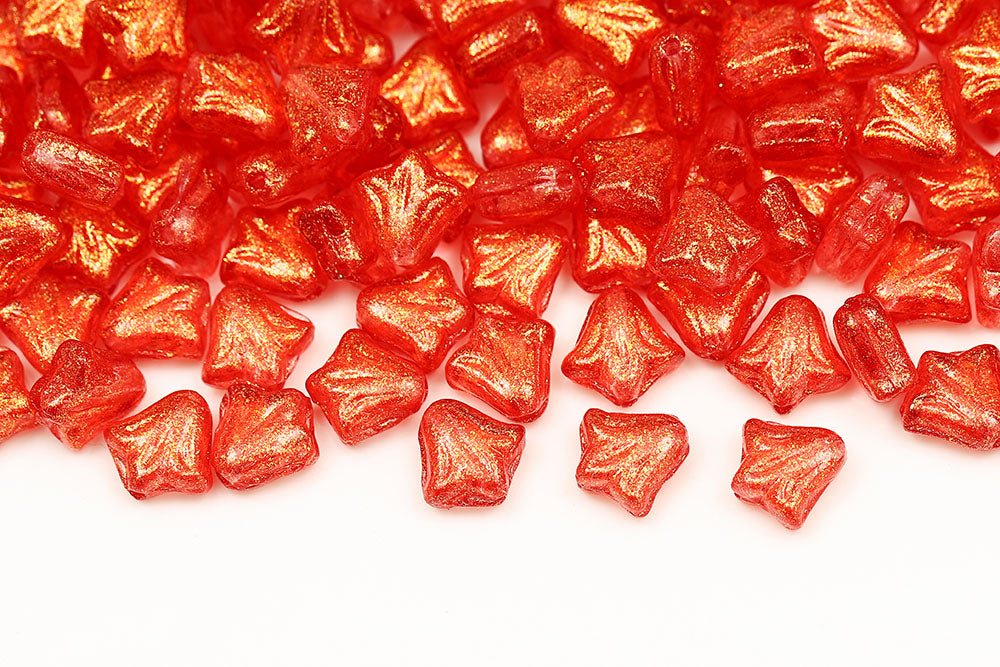 Lily 9mm Crystal Frozen Red 1-Hole Czech Beads