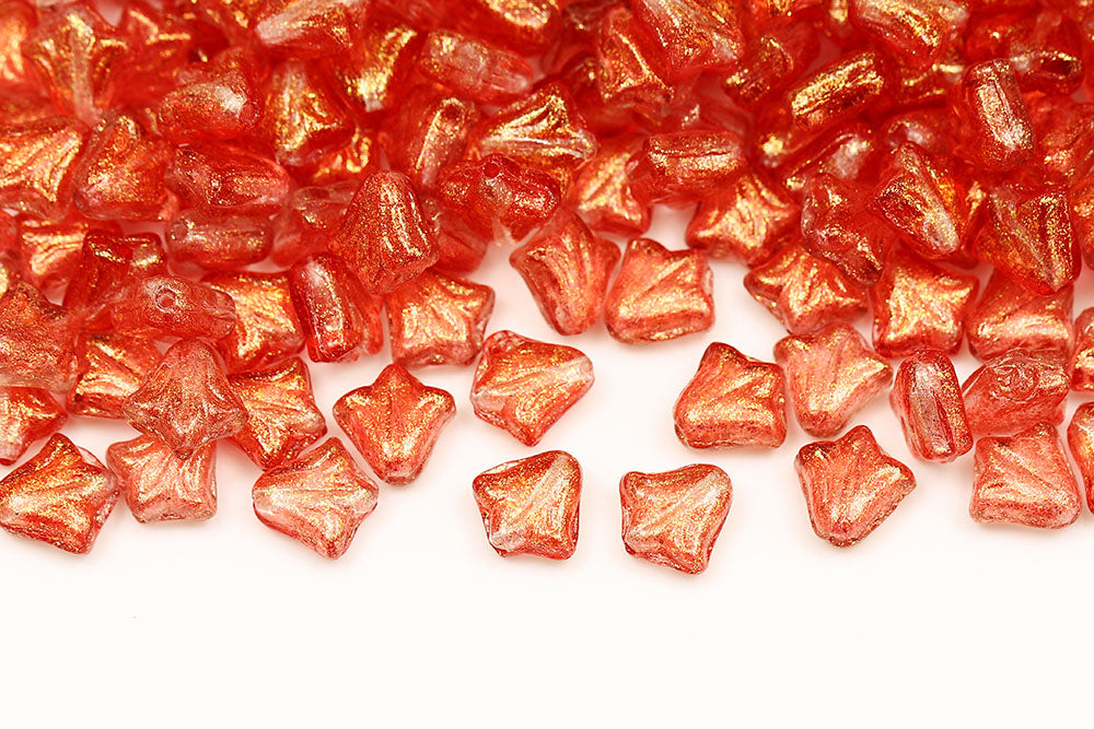 Lily 9mm Crystal Frozen Padparadscha 1-Hole Czech Beads