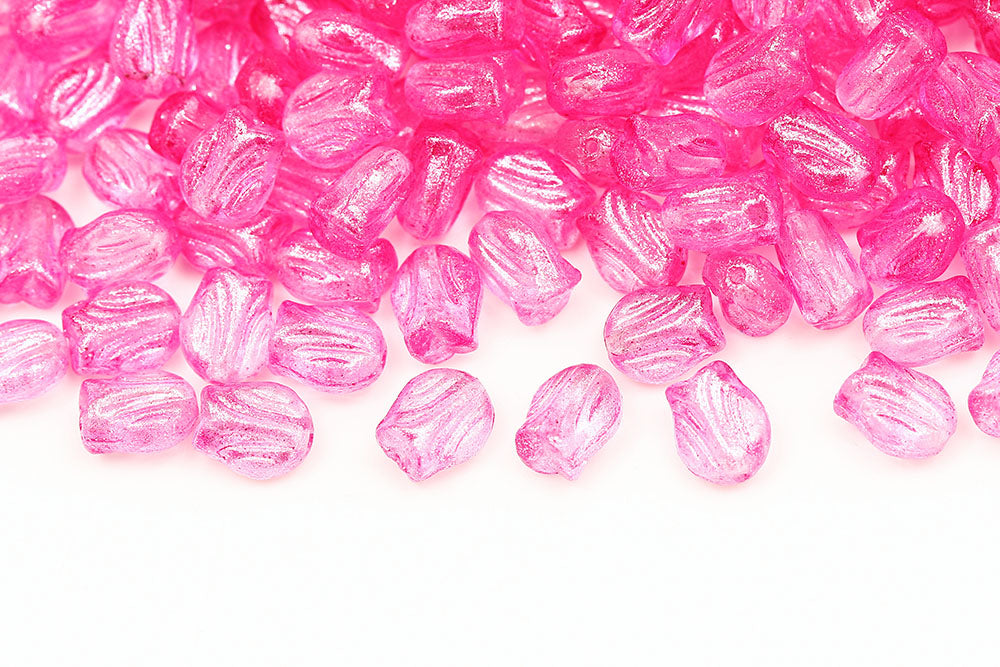 Tulip 9×7mm Crystal Frozen Rose 1-Hole Czech Beads