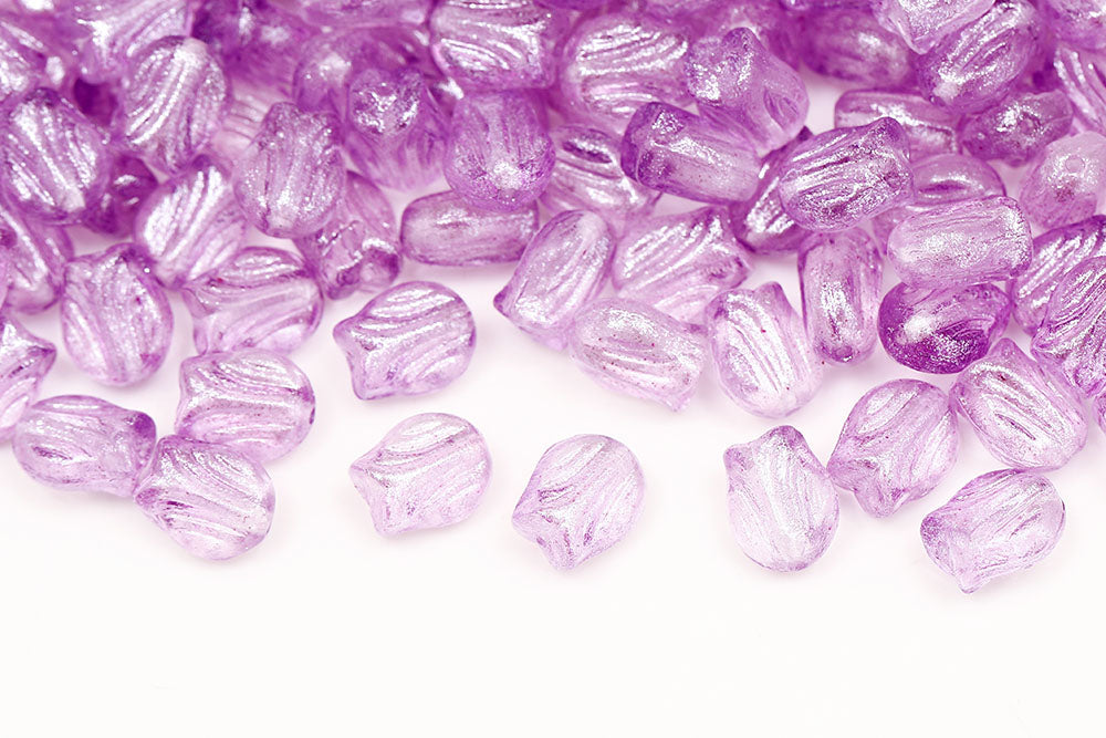 Tulip 9×7mm Crystal Frozen Violet 1-Hole Czech Beads