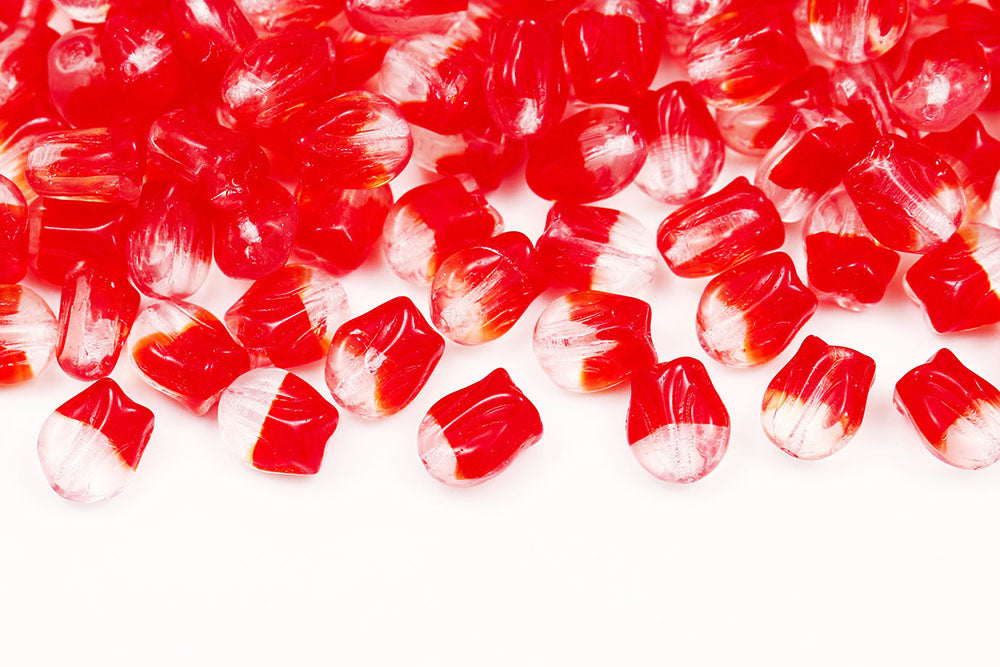 Tulip 9×7mm Crystal Red Mixed 1-Hole Czech Beads