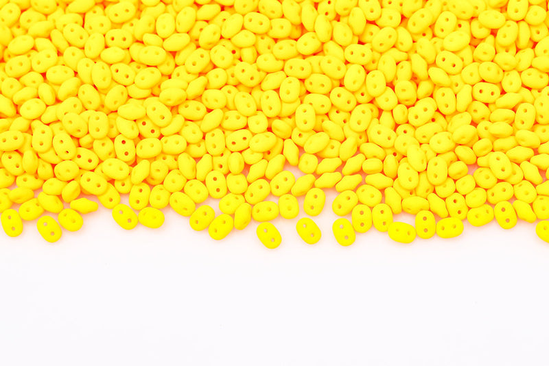 Superduo 5×2.5mm Alabaster Sunflower Neon 2-Hole Czech Beads