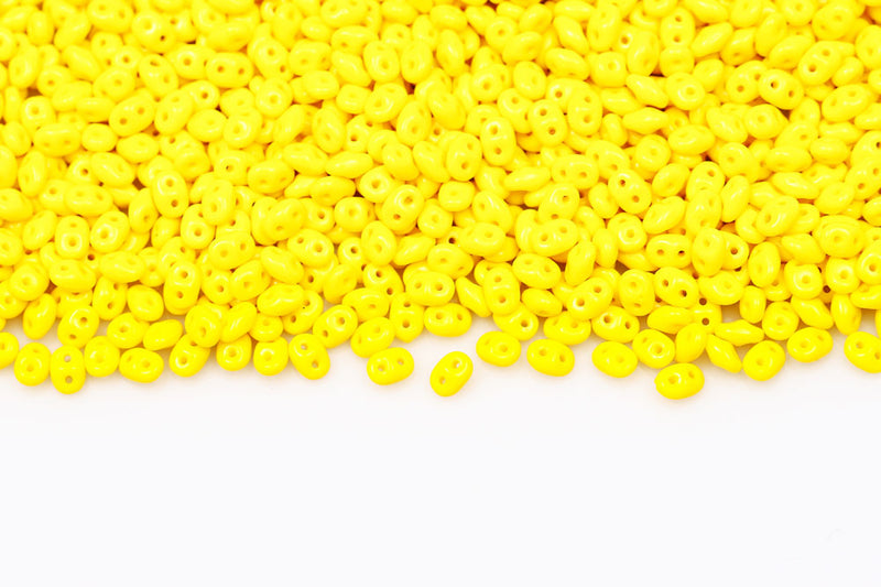 Superduo 5×2.5mm Lemon 2-Hole Czech Beads